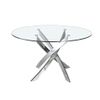 Mesa Comedor Redonda Cristal Angel Cerda Ø130 X 75 Cm. Cristal | Acero Inoxidable