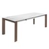 Mesa Comedor Extensible Mármol Blanco Angel Cerdá 180/235 X 90 X 75 Cm. Nogal