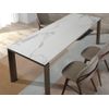 Mesa Comedor Extensible Mármol Blanco Angel Cerdá 180/235 X 90 X 75 Cm. Nogal