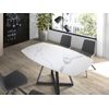 Mesa Comedor Extensible Mármol Blanco Angel Cerdá 120/178 X 90 X 77 Cm. Negro