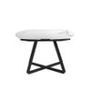 Mesa Comedor Extensible Mármol Blanco Angel Cerdá 120/178 X 90 X 77 Cm. Negro