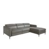 Sofá Chaise Longue En Piel Gris Oscuro Con Mecanismo Relax 6126 Angel Cerdá 258 X 173 X 75