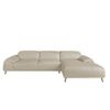 Sofá Chaise Longue Piel Vacuno Gris Taupé 6150 Angel Cerdá 316 X 176 X 102 Cm.