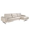 Sofá Chaiselongue (r) En Piel Y Acero Mate 6152 Angel Cerdá 321 X 171 X 87 Cm.