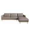 Sofá Chaiselongue (r) En Piel Y Acero Oscurecido 6154 Angel Cerdá 295 X 160 X 83 Cm.