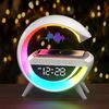 Lampara De Ambiente Led - Despertador Rgb Para Hogar - Lámpara De Mesita De Noche Digital - Altavoz Con Luz Rgb - Cargador Inalámbrico - Decoración De Dormitorio Para Dormir