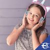 Euroxanty Auriculares Orejas De Gato | Auriculares Unicornio Con Luz | Auriculares Para Niños | Diadema Ajustable | Cascos Streamer | Audífonos Acolchados | Peach