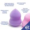 Pack Esponjas Maquillaje Facial | Ideal Para Líquidos, Cremas Y Polvos | Sin Látex | Ergónomica, Forma De Huevo Y Pincel | Fácil De Limpiar |