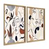 Cuadros Decoracion Modernos Caras Trazos Picasso 50x70 Cm X2 Piezas - Cuadros Con Marco Incluido