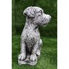 Figura Fox Terrier Sentado 20x17x32cm. Hormigón-piedra. Gris