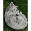 Figura Gato Dormido 26x20x11cm. Hormigón-piedra. Gris