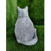 Figura Gato Sentado Gordito 20x19x30cm. Hormigón-piedra. Gris