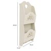 437520 Portacartas De Madera Para Pared 2 Plazas Decoración Flores 29hx6px18l Cm