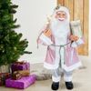 144214 Papá Noel Decoración Vestido Terciopelo Rosa 110h Con Luces Y Sonido