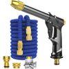 Manguera Extensible 45m + Pistola A Presión Regulable  - Magic Select. Azul
