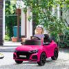 Coche Eléctrico Para Niños +3 Años Audi Rs Q8 Batería 6v Rosa Homcom