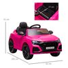 Coche Eléctrico Para Niños +3 Años Audi Rs Q8 Batería 6v Rosa Homcom