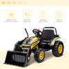 Tractor Eléctrico Para Niños +3 Años Con Batería 6v Amarillo Homcom