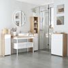 Armario Bajo Para Baño De Mdf Kleankin 32,6x30x90 Cm-natural Y Blanco