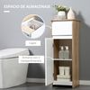 Armario Bajo Para Baño De Mdf Kleankin 32,6x30x90 Cm-natural Y Blanco