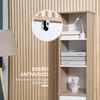 Armario Alto De Baño De Mdf Kleankin 32,6x30x171,2cm-natural Y Blanco