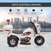 Moto Eléctrica Para Niños De 18-36 Meses Batería 6v Blanco Homcom