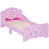 Cama Infantil Para +3 Años Con Barreras De Protección Rosa Homcom