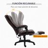 Silla Oficina De Pu Espuma Pp Nylon Homcom 68,5x68,5x121 Cm-marrón