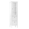 Armario Alto Para Baño Con Puerta De Mdf Kleankin 43x35x160 Cm-blanco