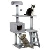 Árbol Para Gatos De Aglomerado Yute Felpa 60,5x40x124 Cm-pawhut.gris