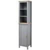 Armario Alto De Baño Con Puerta De Mdf Kleankin 39x30x168 Cm-gris