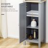 Armario Alto De Baño Con Puerta De Mdf Kleankin 39x30x168 Cm-gris