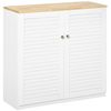 Aparador De Madera De Caucho Mdf Homcom 80x30x78,5 Cm-blanco