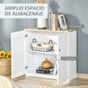 Aparador De Madera De Caucho Mdf Homcom 80x30x78,5 Cm-blanco