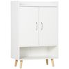 Mueble Zapatero 2 Puertas De Melamina Madera Homcom 60x30x92cm-blanco