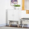 Mueble Zapatero 2 Puertas De Melamina Madera Homcom 60x30x92cm-blanco