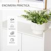 Mueble Zapatero 2 Puertas De Melamina Madera Homcom 60x30x92cm-blanco