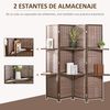 Biombo De 4 Piezas De Bambú Madera De Pino Homcom 180x180 Cm-marrón