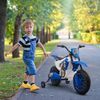 Moto Eléctrica Niños +3 Años 12v Con 2 Ruedas Auxiliares Azul Homcom