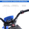 Moto Eléctrica Niños +3 Años 12v Con 2 Ruedas Auxiliares Azul Homcom