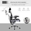 Silla De Oficina De Espuma Poliéster Nylon Homcom 62x67x118 Cm-blanco