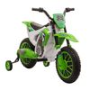 Moto Eléctrica Niños +3 Años 12v Con 2 Ruedas Auxiliares Verde Homcom