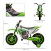 Moto Eléctrica Niños +3 Años 12v Con 2 Ruedas Auxiliares Verde Homcom