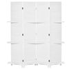 Biombo De 4 Paneles De Madera De Paulonia Homcom 160x170 Cm-blanco