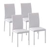 Set 4 Sillas De Comedor De Pvc Espuma Metal Homcom 41x50x91cm-blanco