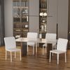 Set 4 Sillas De Comedor De Pvc Espuma Metal Homcom 41x50x91cm-blanco