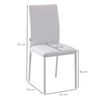 Set 4 Sillas De Comedor De Pvc Espuma Metal Homcom 41x50x91cm-blanco