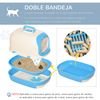 Caja De Arena Para Gatos De Pp 63x43x43 Cm-pawhut. Azul Y Blanco