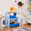 Estantería Infantil Con 2 Estantes Caja De Almacenaje Azul Homcom