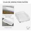 Bandeja Higiénica Para Gatos De Pp 62x46,5x19,5 Cm-pawhut.blanco